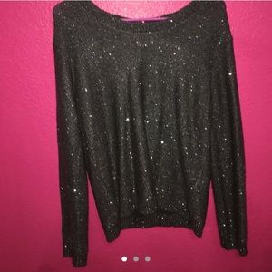 dark grey sweater with sequenes